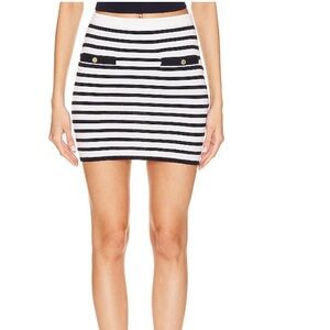 Lovers + Friends Selene Mini Skirt in Black and White